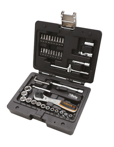 LLAVE VASO JGO 13 PZ+CARRACA 1/4''