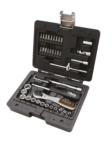 LLAVE VASO JGO 13 PZ+CARRACA 1/4''