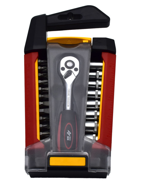LLAVE VASO JGO 33 PZ +CARRACA 1/4''