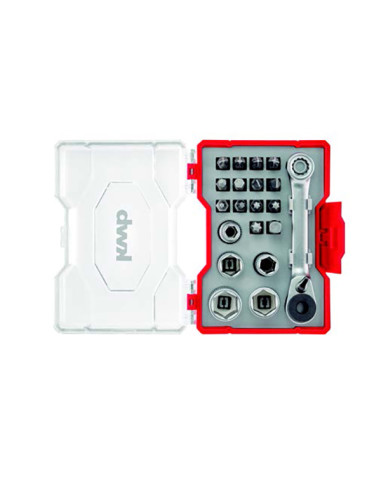 LLAVE VASO JG 12 PZ+CARRACA 1/2''