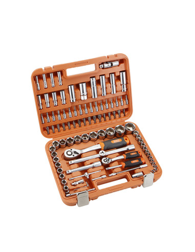 LLAVE VASO JGO 94 PZS +CARRACA 1/4-1/2''