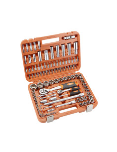 LLAVE VASO JGO 110PZ +CARRACA 1/4-1/2'' 2