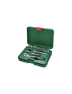 ESTUCHE VASO JGO 14 PZ +CARRACA 1/4'' 2