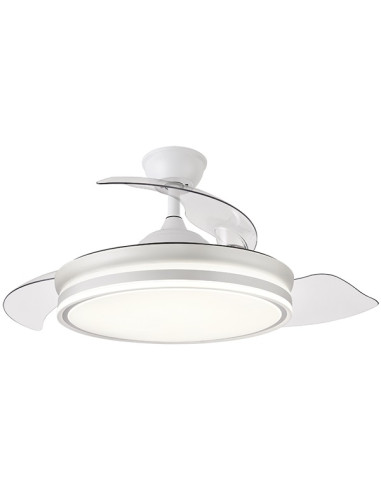 VENTILADOR TECHO C/LUZ 3 ASPAS RETRACTIL BLNC 107 CM