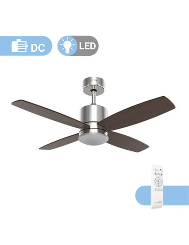 VENTILADOR TECHO INOX/NEGRO 4 ASPAS MOTOR DC 55 W