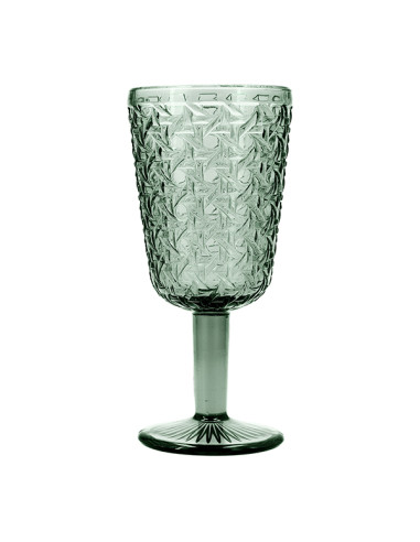 COPA VIDRIO RELIEVE VERDE AGATA PACK-6 29 CL