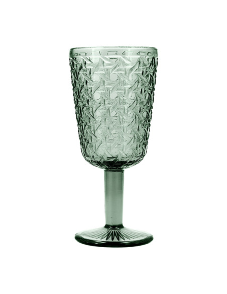 COPA VIDRIO RELIEVE VERDE AGATA PACK-6 29 CL