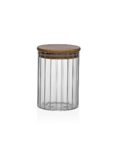 BOTE ALMACENAMIENTO BOROSILICATO TAPA BAMBU 550 ML