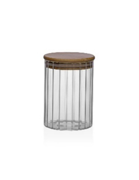 BOTE ALMACENAMIENTO BOROSILICATO TAPA BAMBU 550 ML