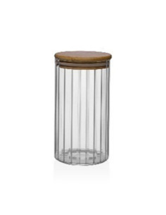 BOTE ALMACENAMIENTO BOROSILICATO TAPA BAMBU 800 ML 2