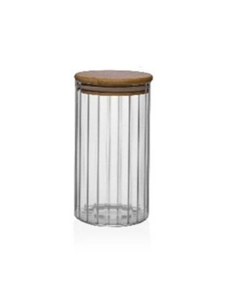 BOTE ALMACENAMIENTO BOROSILICATO TAPA BAMBU 800 ML