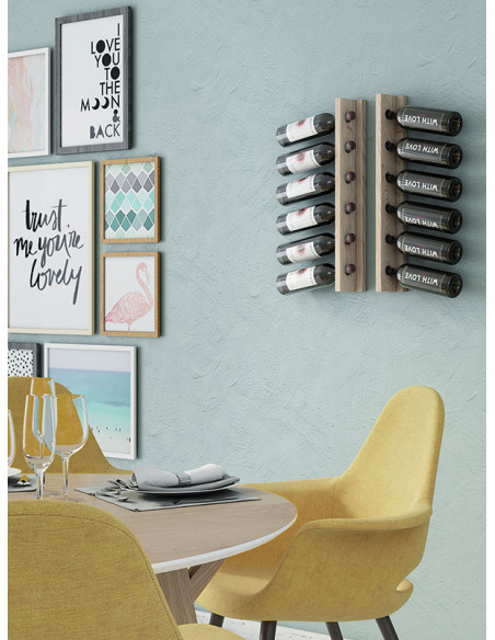 BOTELLERO MADERA 6 BOT. MURAL T-6 61X8X10