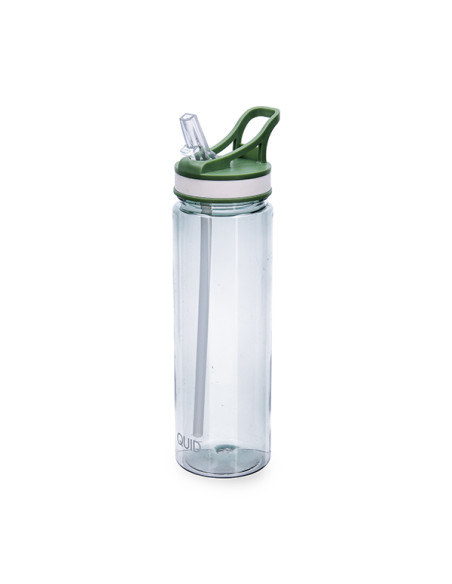 BOTELLA PLASTICO C/PAJITA VERDE QUIDATE 0,7 L