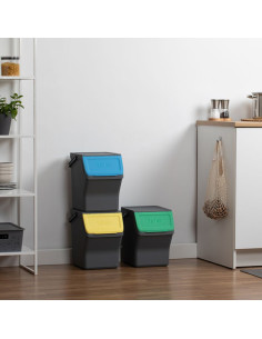 CUBO RECICLAJE SELECTIVO ANTRACITA SET-3 3 X 20 L 2