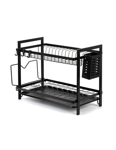 ESCURREPLATOS METAL NEGRO 49X25X34CM