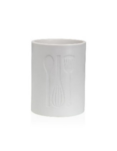 PORTAUTENSILIOS GRANDE COCINA BLANCO 13X13X17,5 2