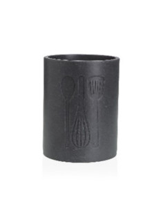 PORTAUTENSILIOS GRANDE COCINA NEGRO 13X13X17,5 2