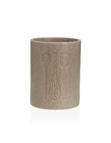 PORTAUTENSILIOS GRANDE COCINA BEIGE 13X13X17,5