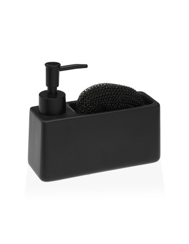 DISPENSADOR JABON +ESTROPAJERO NEGRO