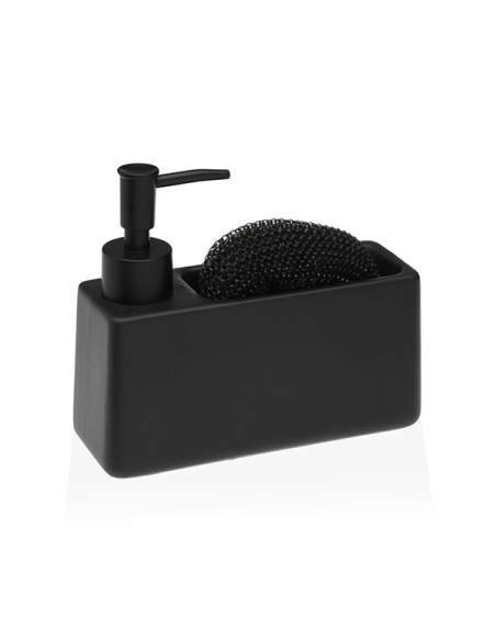 DISPENSADOR JABON +ESTROPAJERO NEGRO