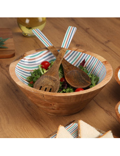 ENSALADERA MADERA RAYAS 30X30X10CM 2