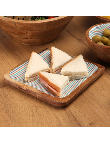 PLATO MADERA ESMALTADO RAYAS 20X20 CM