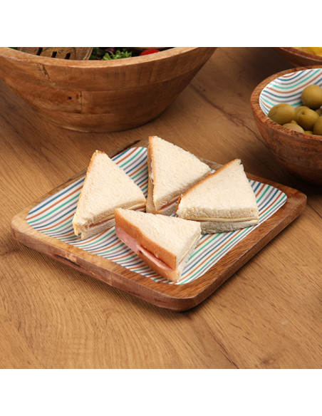 PLATO MADERA ESMALTADO RAYAS 20X20 CM