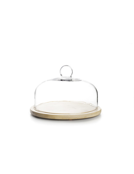 QUESERA MADERA T/CRISTAL 26 CM