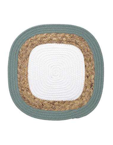 MANTEL INDIVIDUAL BLANCO/YUTE BODO 38 CM