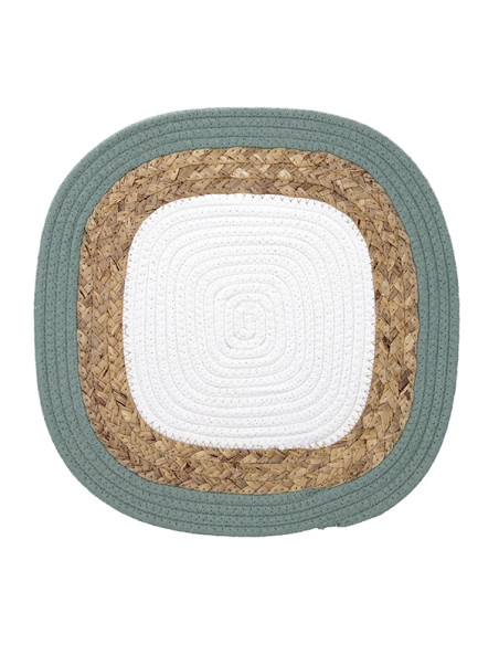 MANTEL INDIVIDUAL BLANCO/YUTE BODO 38 CM