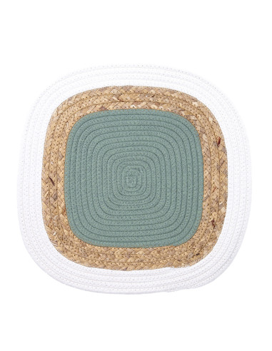 MANTEL INDIVIDUAL VERDE/YUTE BODO 38 CM