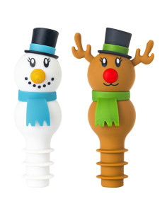 TAPON BOTELLA SNOWMAN-RUDOLPH JGO 2 2