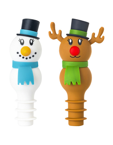 TAPON BOTELLA SNOWMAN-RUDOLPH JGO 2