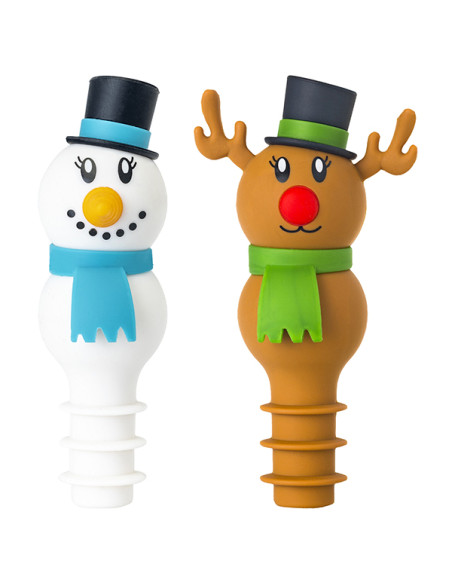 TAPON BOTELLA SNOWMAN-RUDOLPH JGO 2