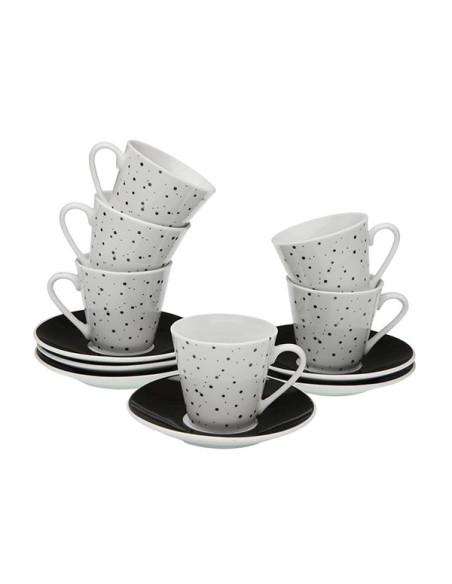 TAZA CAFE PORCELANA SPECKLE SET-6 8 CL