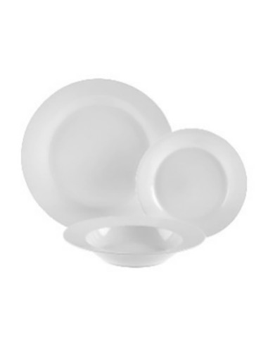 VAJILLA PORCELANA BLANCA 18 PZ