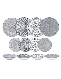VAJILLA PORCELANA ARMONIA NEGRA 12 PZ 2