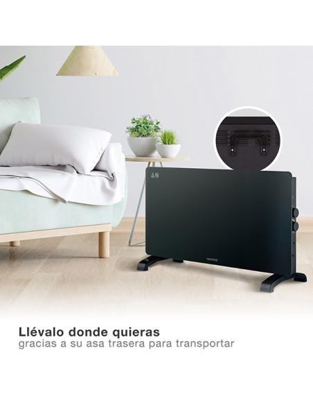 CONVECTOR CRISTAL INTELIGENTE NEGRO 1500 W