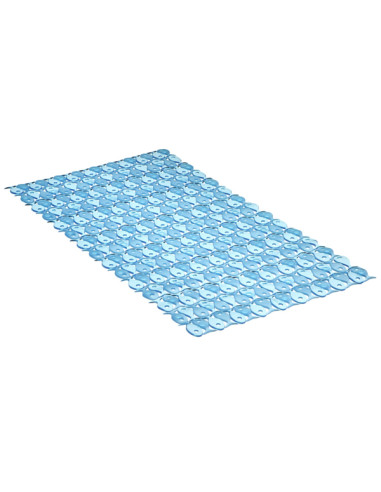 ALFOMBRA BAÑO PVC AZUL 70X36 CM