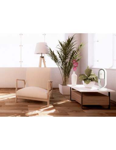 VENTILADOR/CALEFACTOR SOBREMESA SIN ASPAS WIFI/LED 1000 W