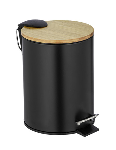 CUBO BAÑO PEDAL NEGRO-BAMBU TORTONA 3 L