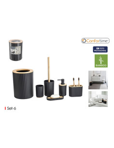 JUEGO BAÑO 6 PZS NEGRO CONFORTIME 2