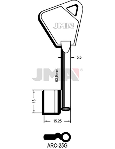 LLAVE EN BRUTO GORJA LATON ARC-25G