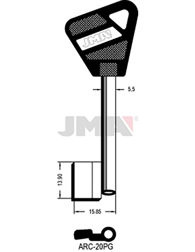 LLAVE EN BRUTO GORJA LATON ARC-20PG
