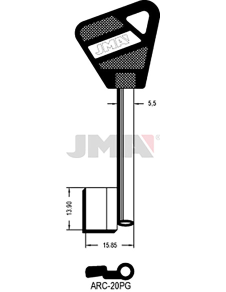 LLAVE EN BRUTO GORJA LATON ARC-20PG