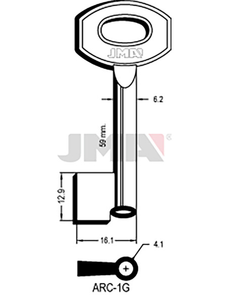 LLAVE EN BRUTO GORJA LATON ARC-1G