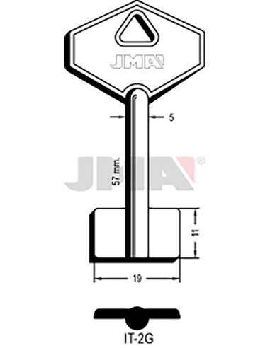 LLAVE EN BRUTO GORJA LATON IT-2G