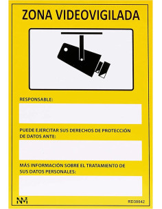 SEÑAL ZONA VIDEOVIGILADA 210X300 MM 2