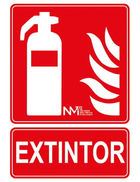 SEÑAL EXTINTOR PVC CLASE B 210X300MM