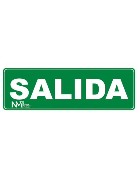 SEÑAL SALIDA PVC CLASE B 105X300MM